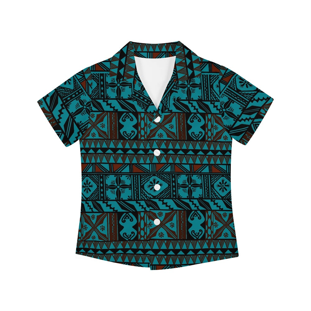 Chemise matt vert imprimée gatu