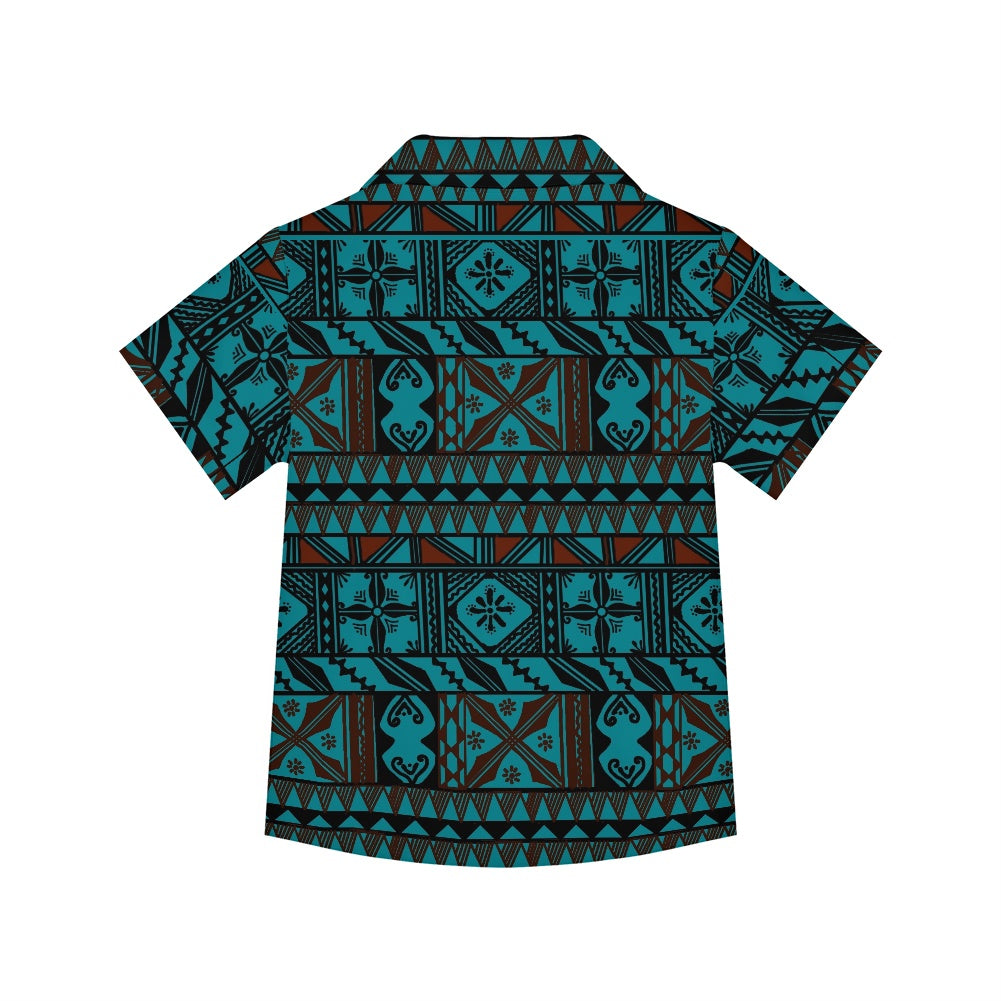 Chemise matt vert imprimée gatu