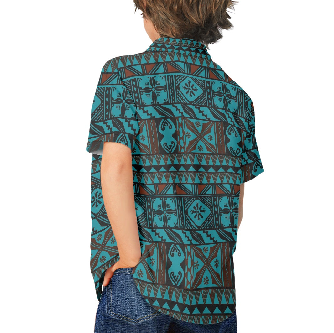 Chemise matt vert imprimée gatu