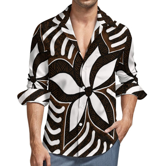 Chemise noir imprimé fleur gatu