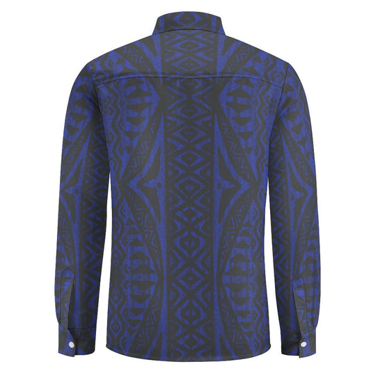 Chemise kalaga bleu imprimé gatu