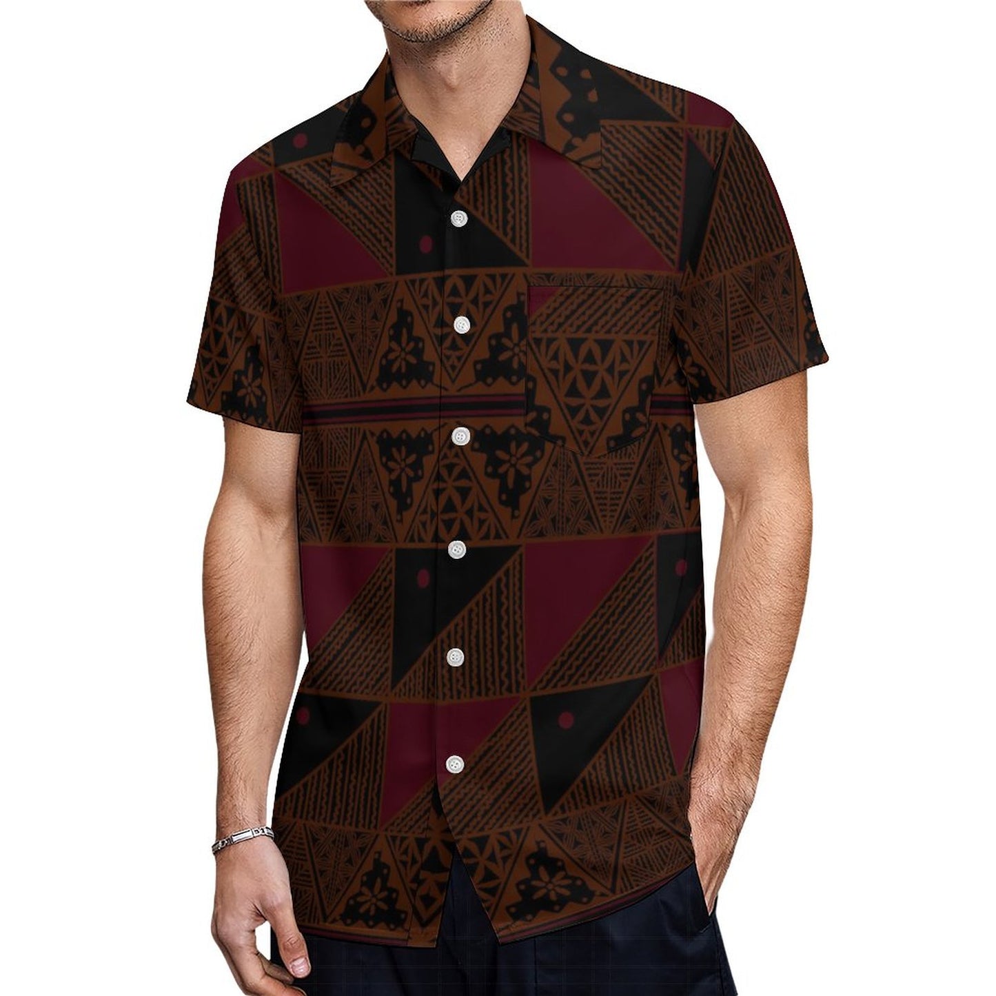 Chemise hévi noir imprimée gatu