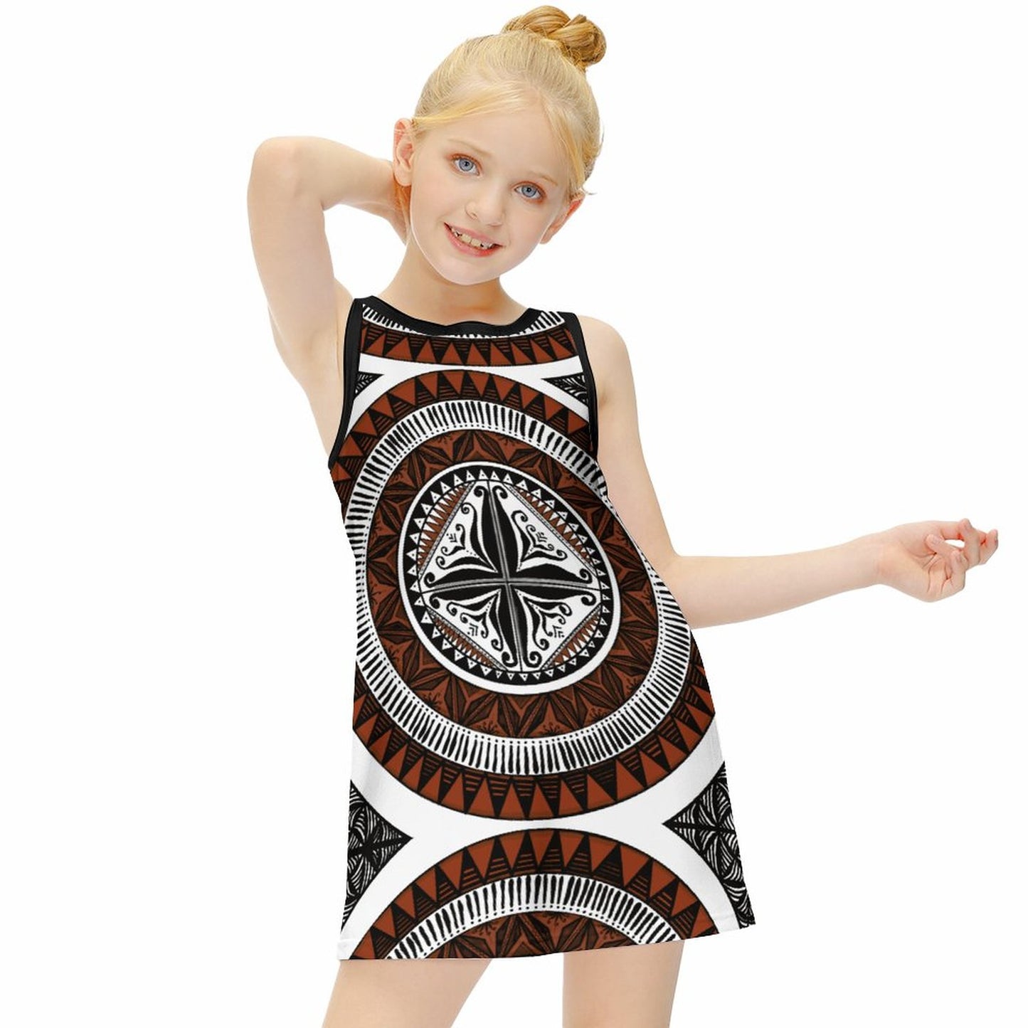 Robe lina blanc imprimée gatu