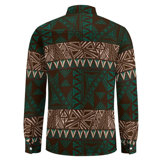 Chemise mata imprimée gatu vert