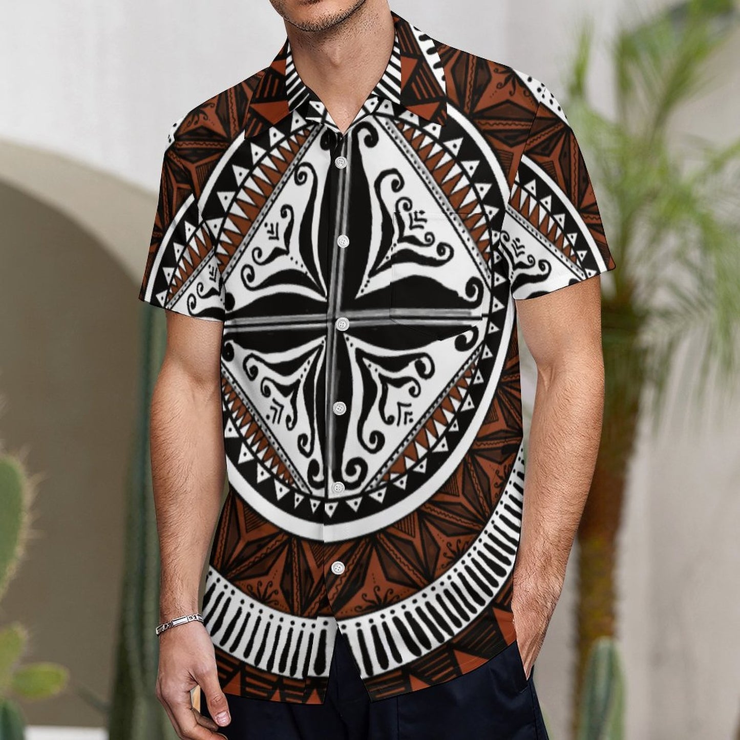 Chemise hévi blanc imprimée gatu