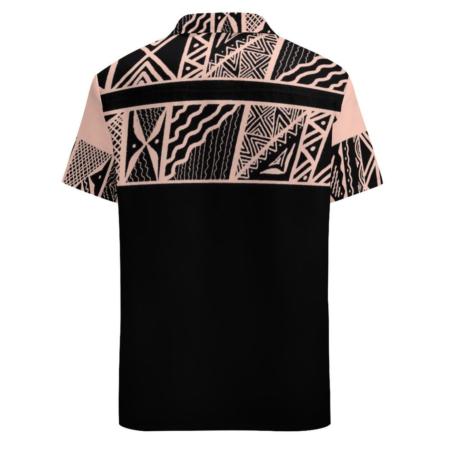 Chemise hévi bicolore noir/saumon imprimé gatu