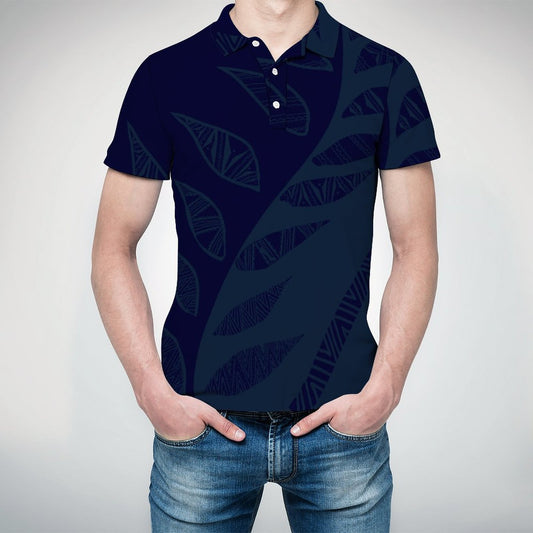 Polo pio imprimé bleu
