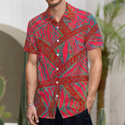 Chemise hévi rouge imprimée gatu
