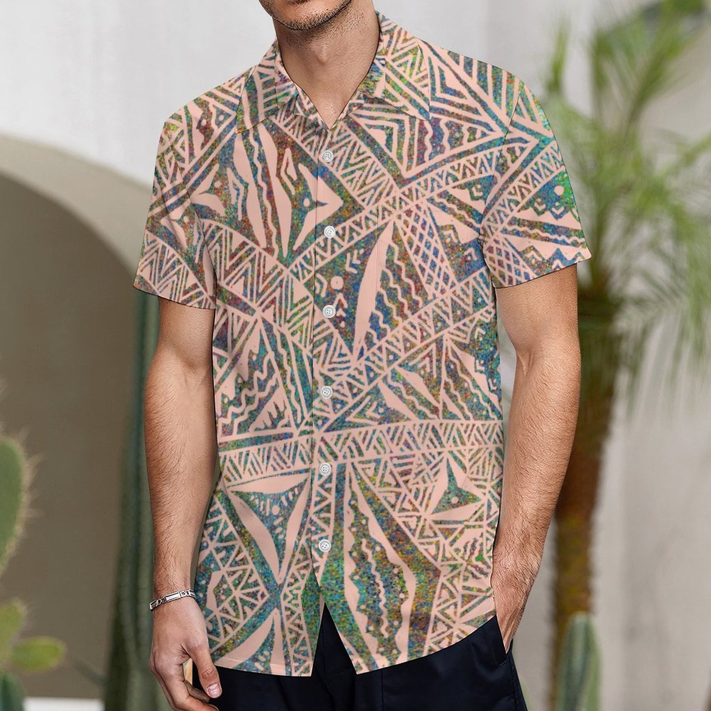 Chemise hévi rose imprimée gatu