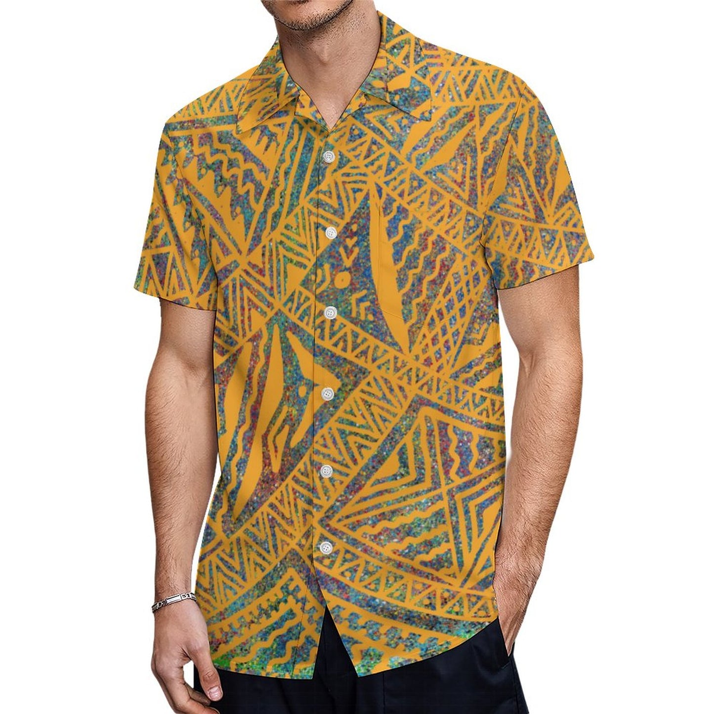 Chemise hévi jaune imprimée gatu