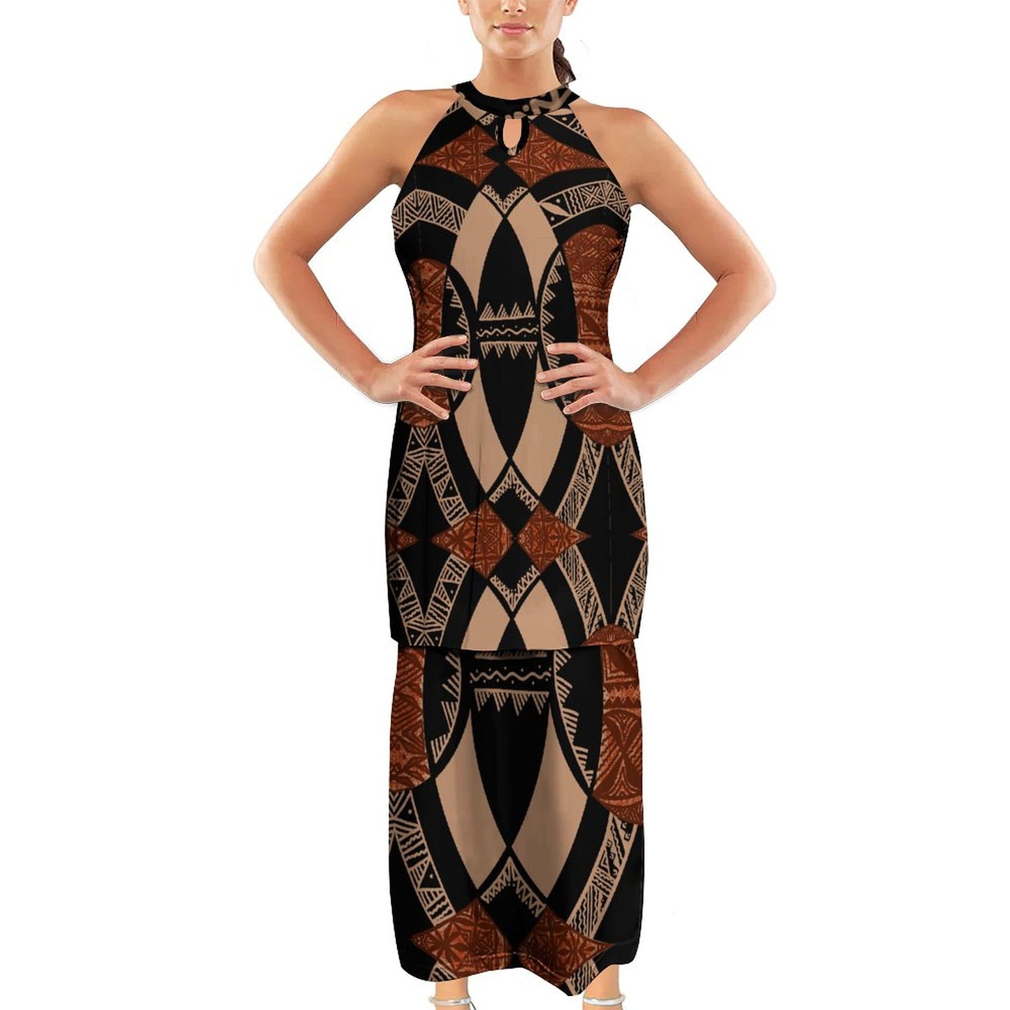 Ensemble diane beige imprimé tapa