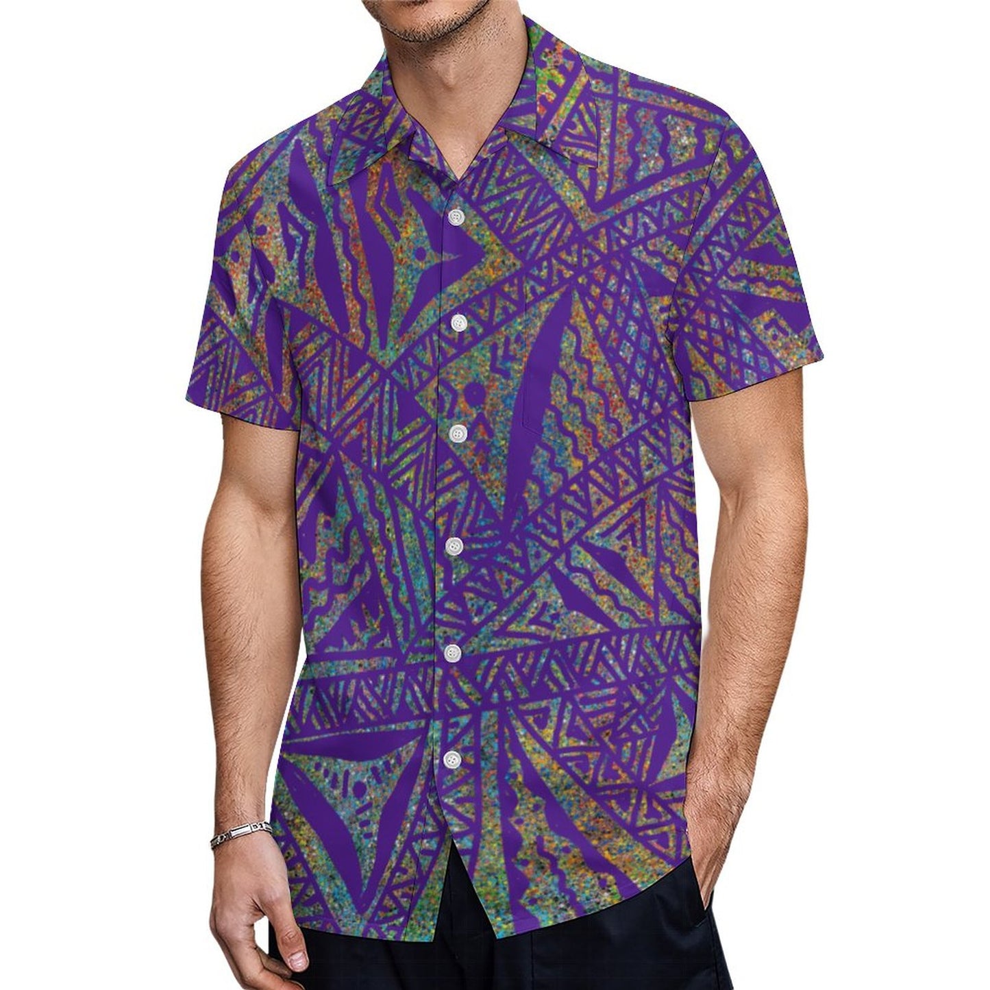 Chemise hévi violet imprimée gatu