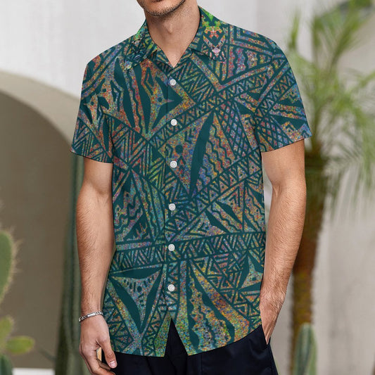 Chemise hévi vert imprimée gatu