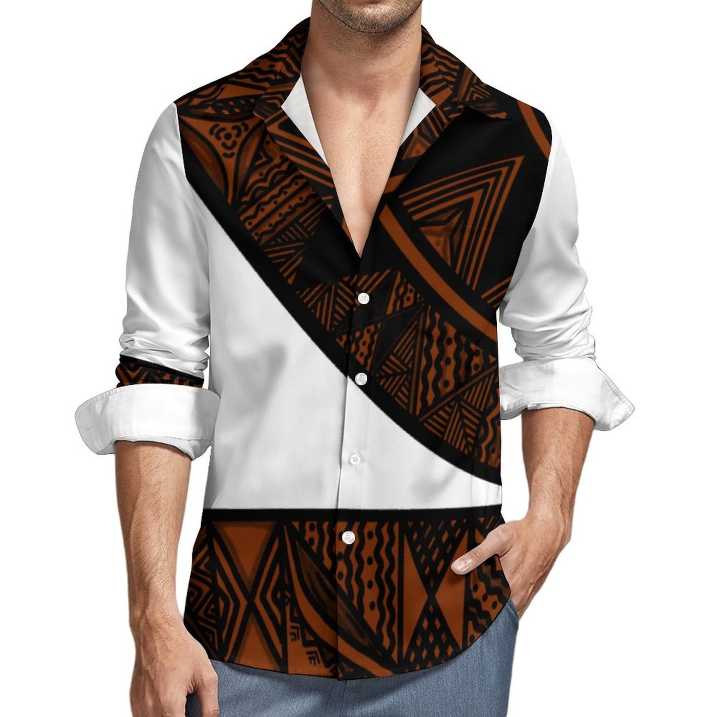 Chemise blanc  imprimé gatu