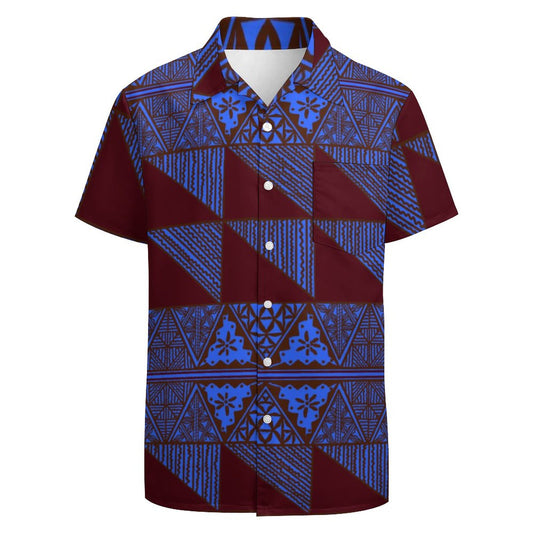 Chemise hévi bleue imprimée gatu