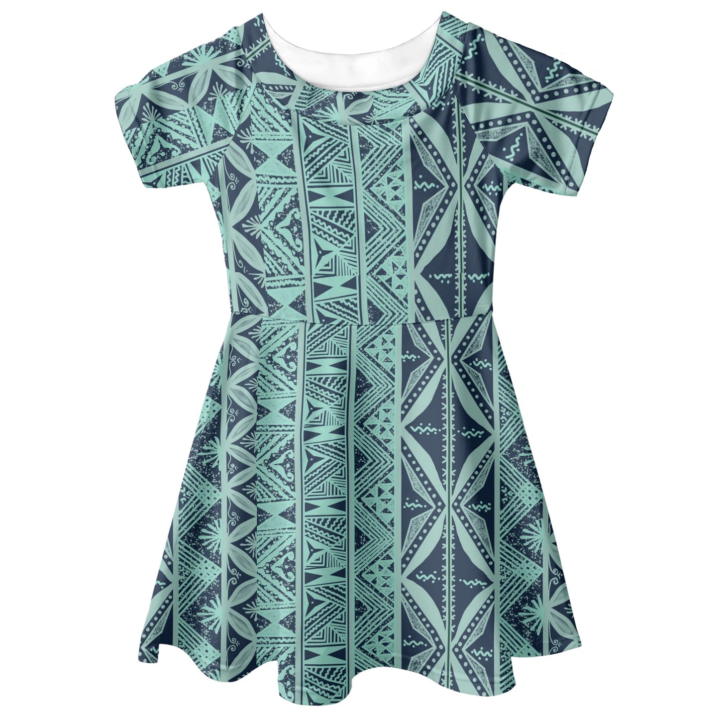 Robe lina bleue imprimée gatu