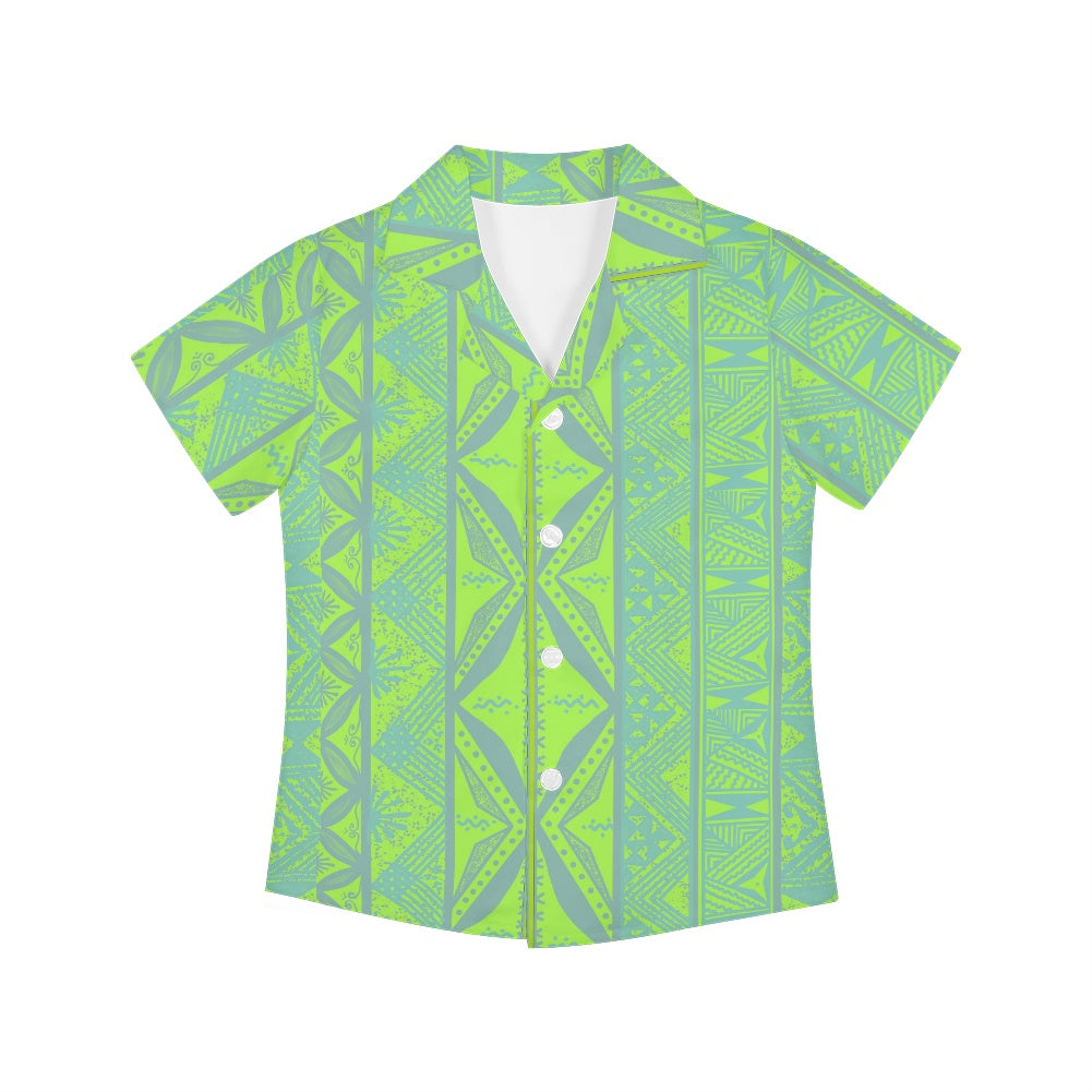 Chemise matt vert imprimée gatu