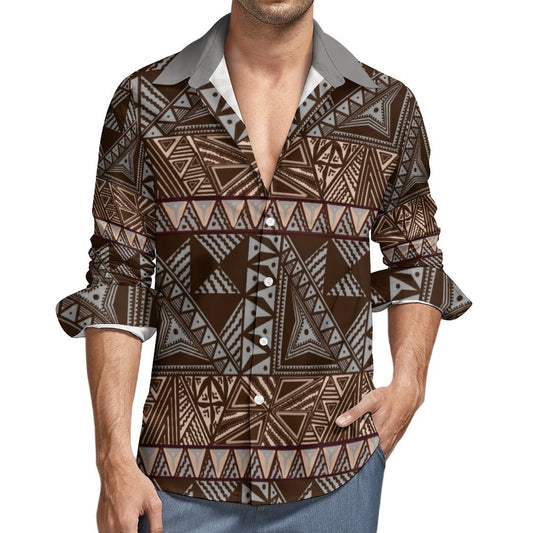 Chemise mata gris imprimée gatu