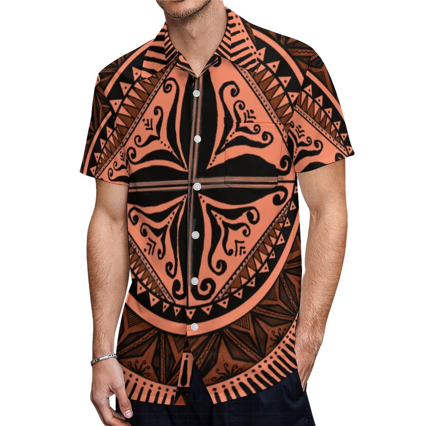 Chemise hévi saumon imprimée gatu