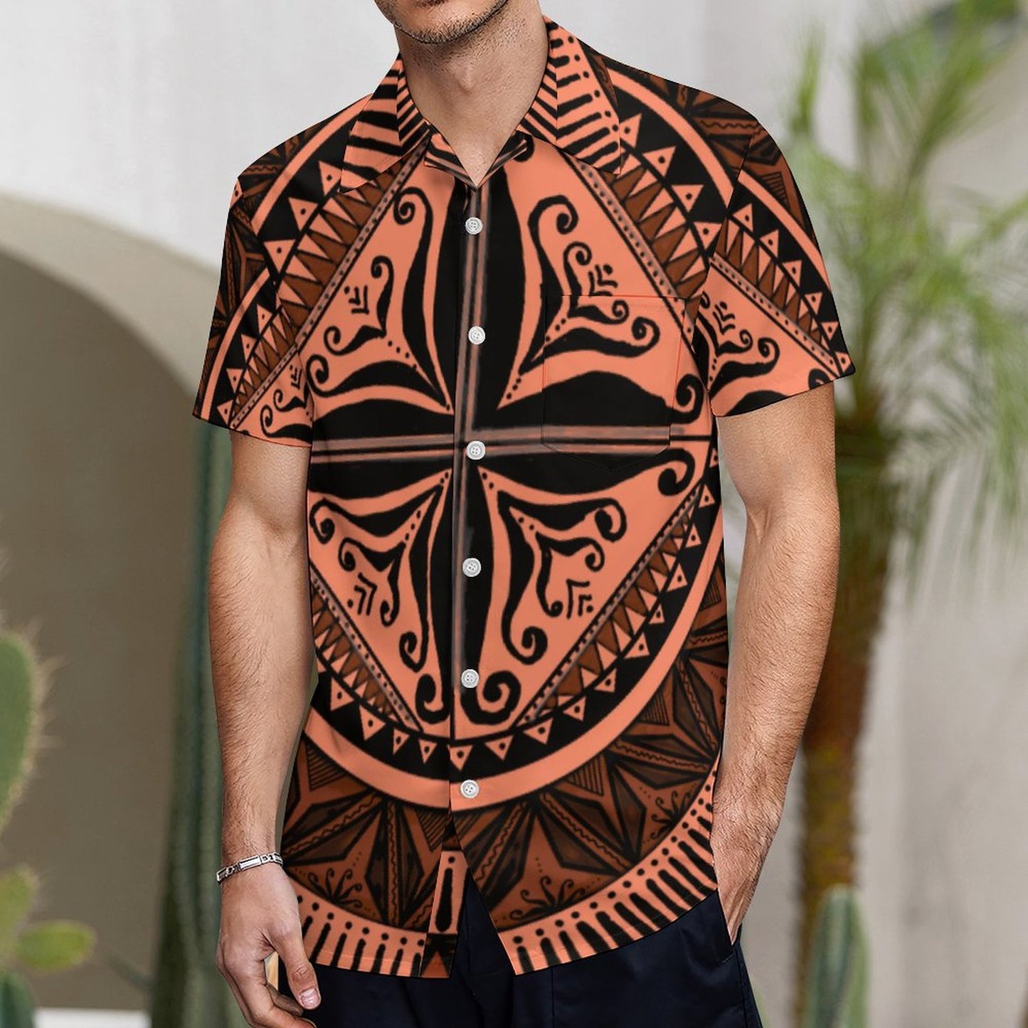Chemise hévi saumon imprimée gatu