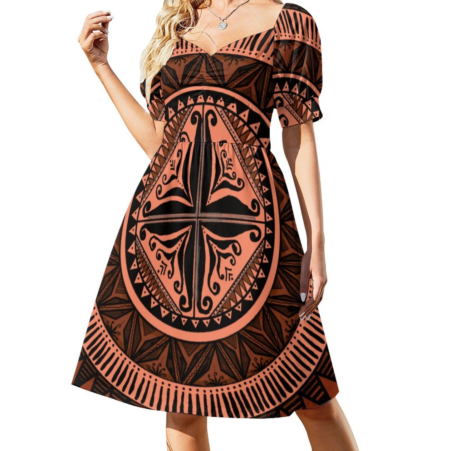 Robe ana saumon imprimée gatu