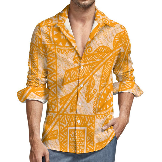 Chemise kalaga jaune imprimé gatu