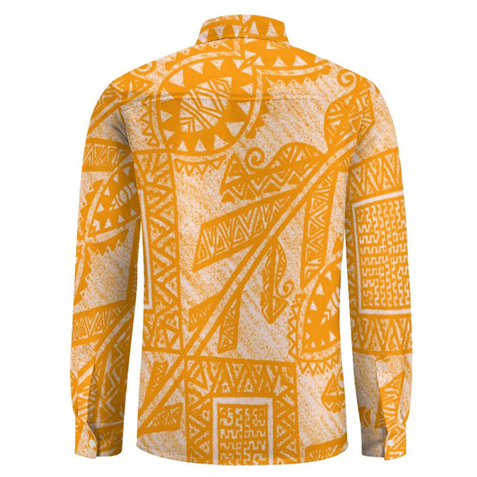 Chemise kalaga jaune imprimé gatu