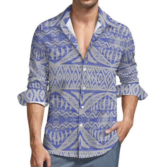 Chemise kalaga bleu claire imprimé gatu