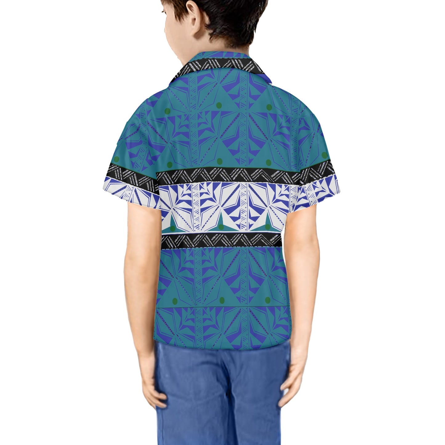 Chemise matt imprimée bleu