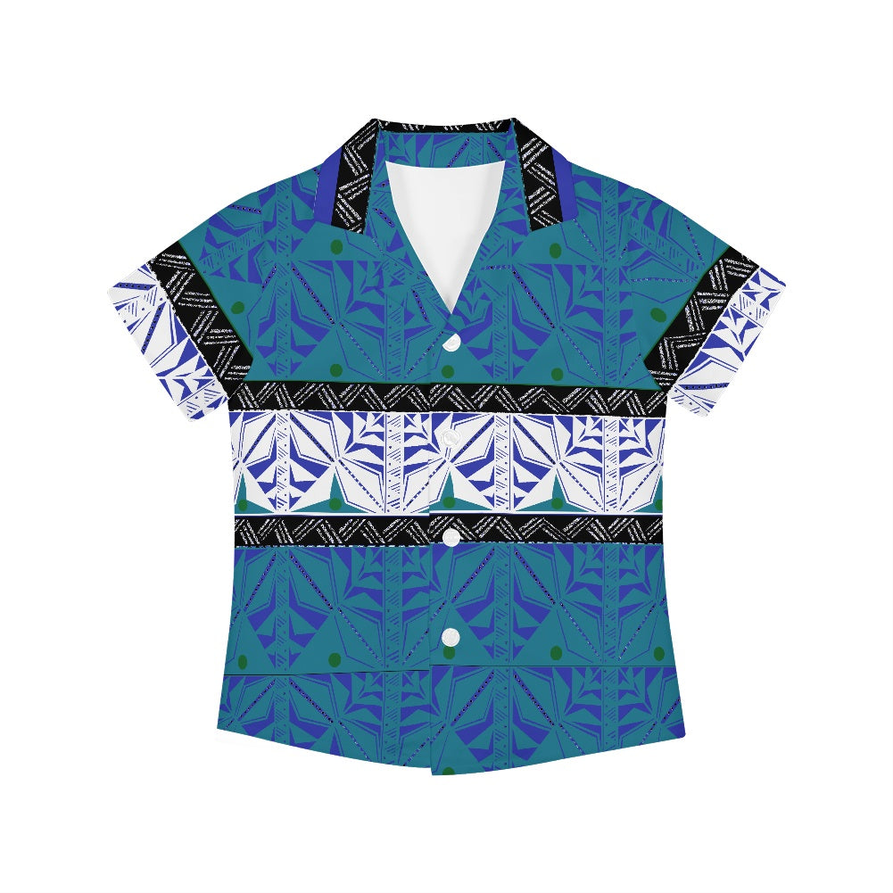 Chemise matt imprimée bleu