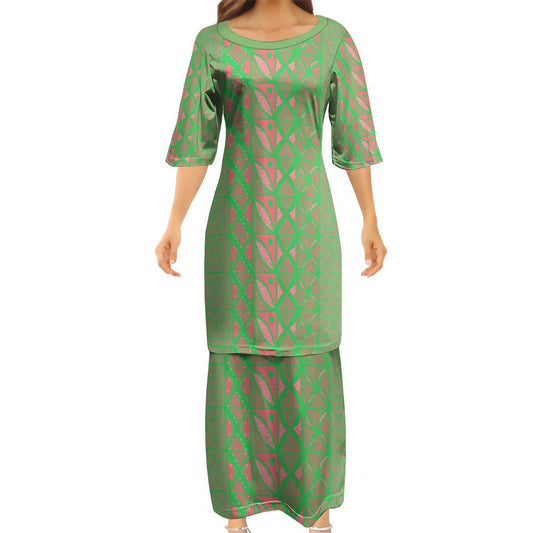 Ensemble haut/jupe vert gatu