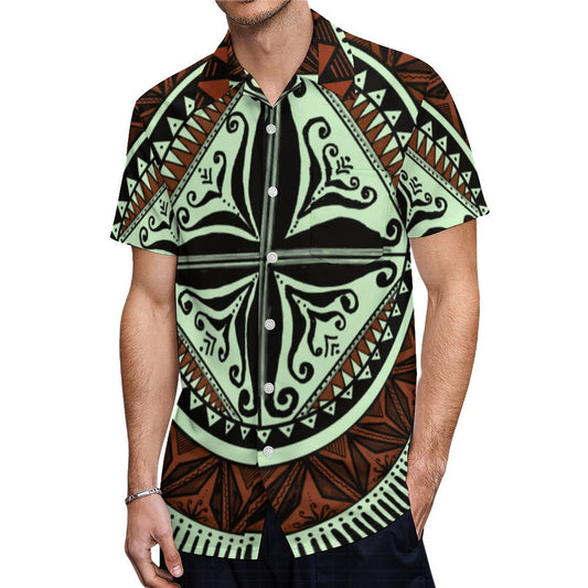 Chemise hévi vert imprimée gatu