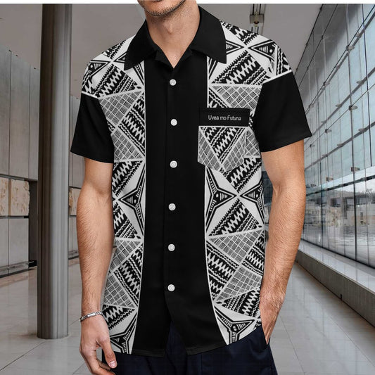 Chemise hévi noir imprimée gatu
