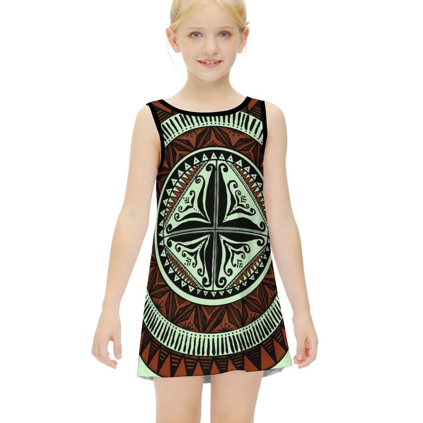Robe lina vert imprimée gatu