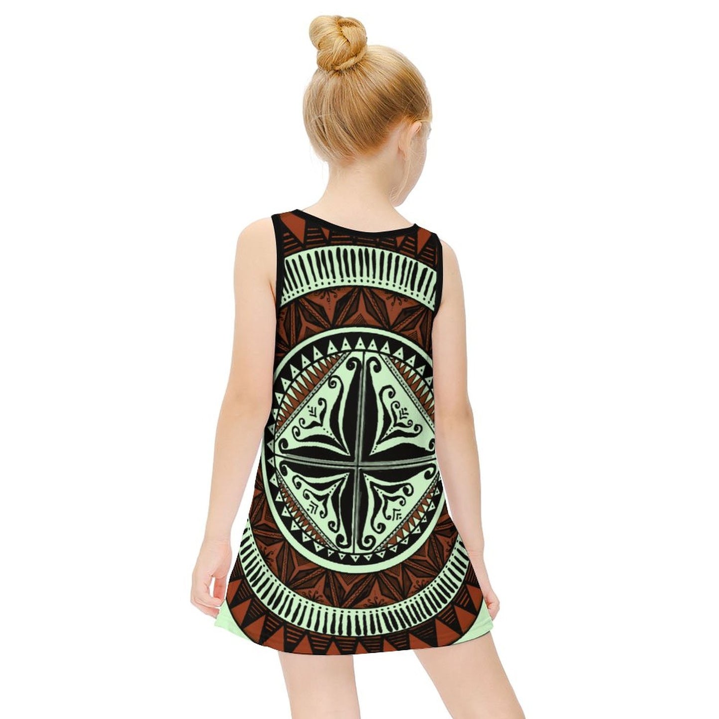 Robe lina vert imprimée gatu