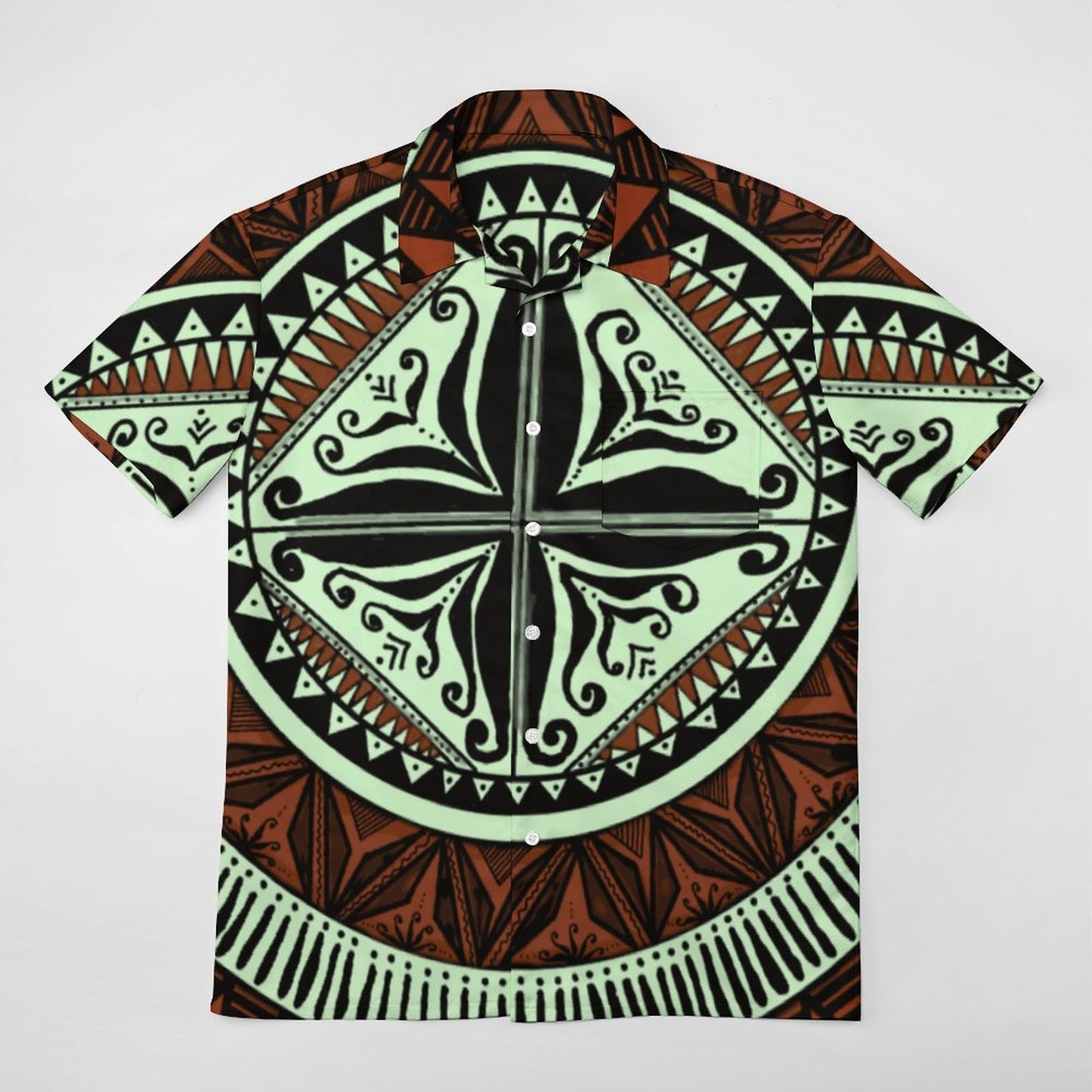 Chemise hévi vert imprimée gatu