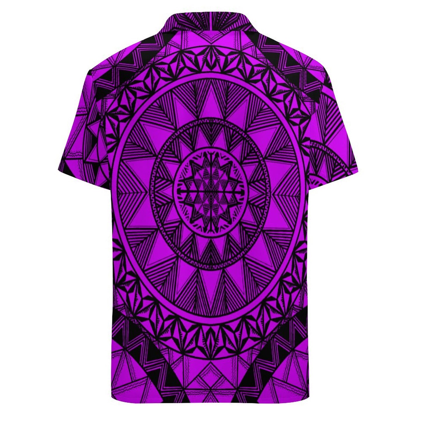 Chemise violet polé imprimé gatu