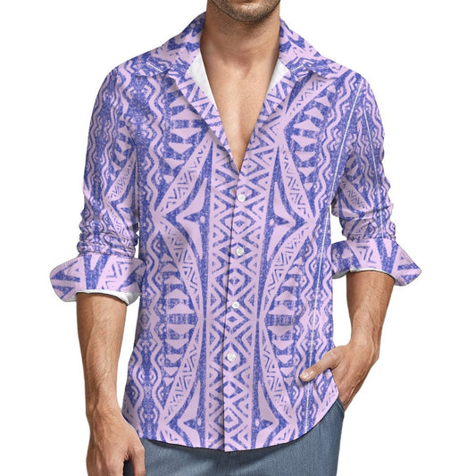 Chemise kalaga violet claire imprimé gatu