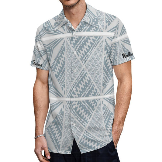 Chemise hévi bleu clair imprimée gatu