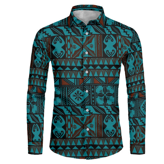 Chemise mata vert imprimée gatu