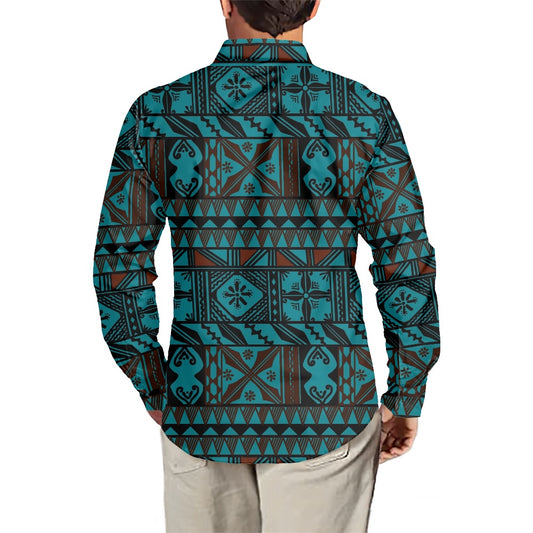 Chemise mata vert imprimée gatu