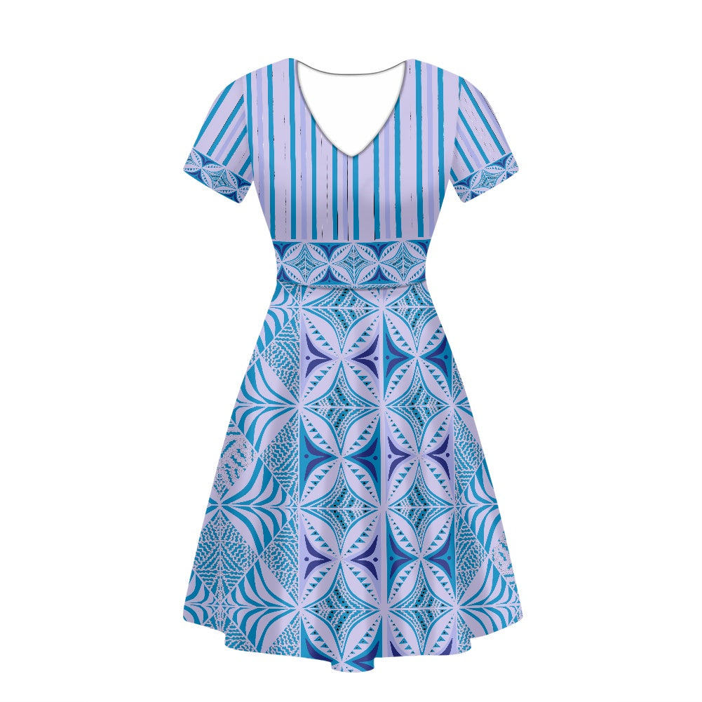 Robe bleue/vert/ imprimée