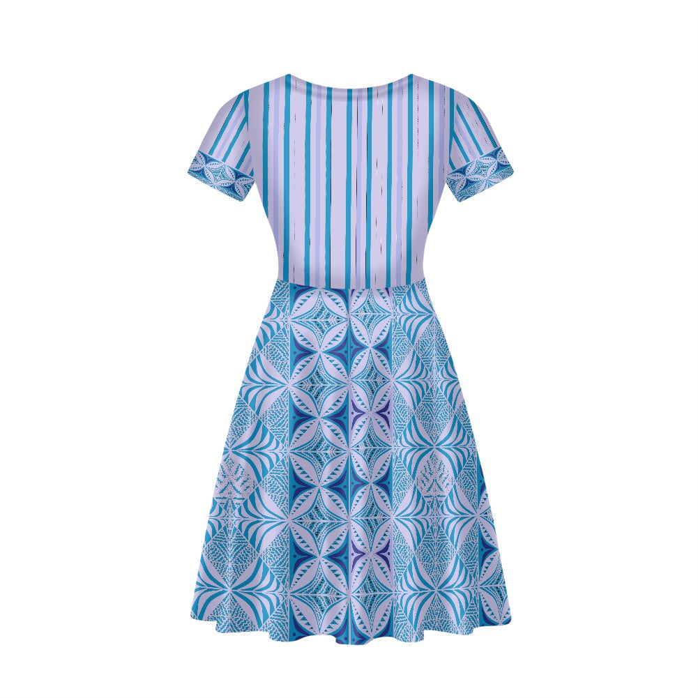 Robe bleue/vert/ imprimée