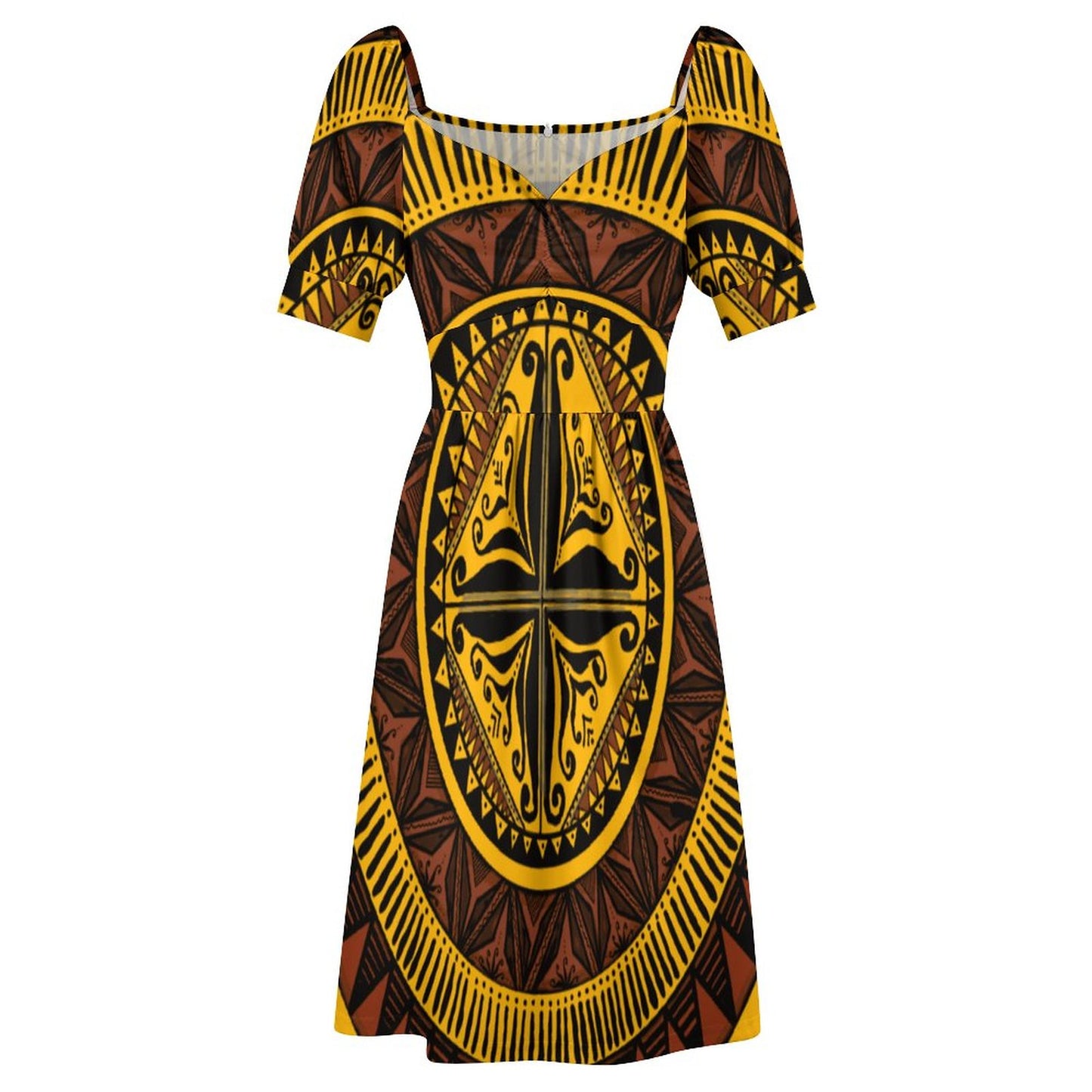 Robe ana jaune imprimée gatu
