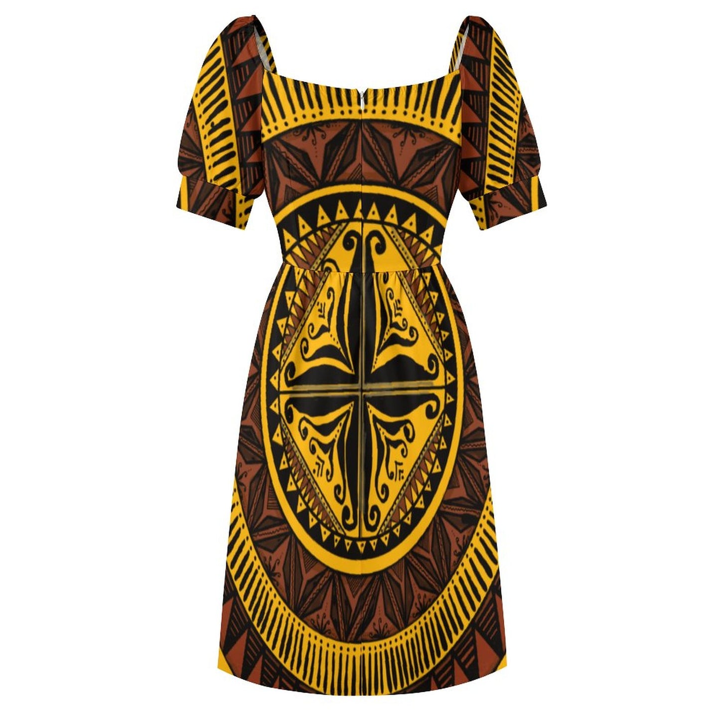 Robe ana jaune imprimée gatu
