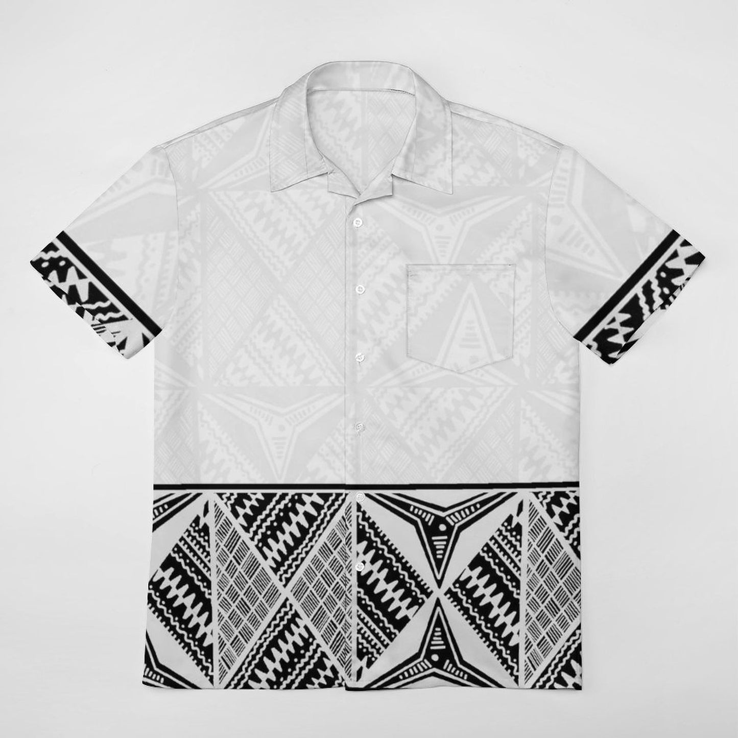 Chemise hévi blanc imprimée gatu noir