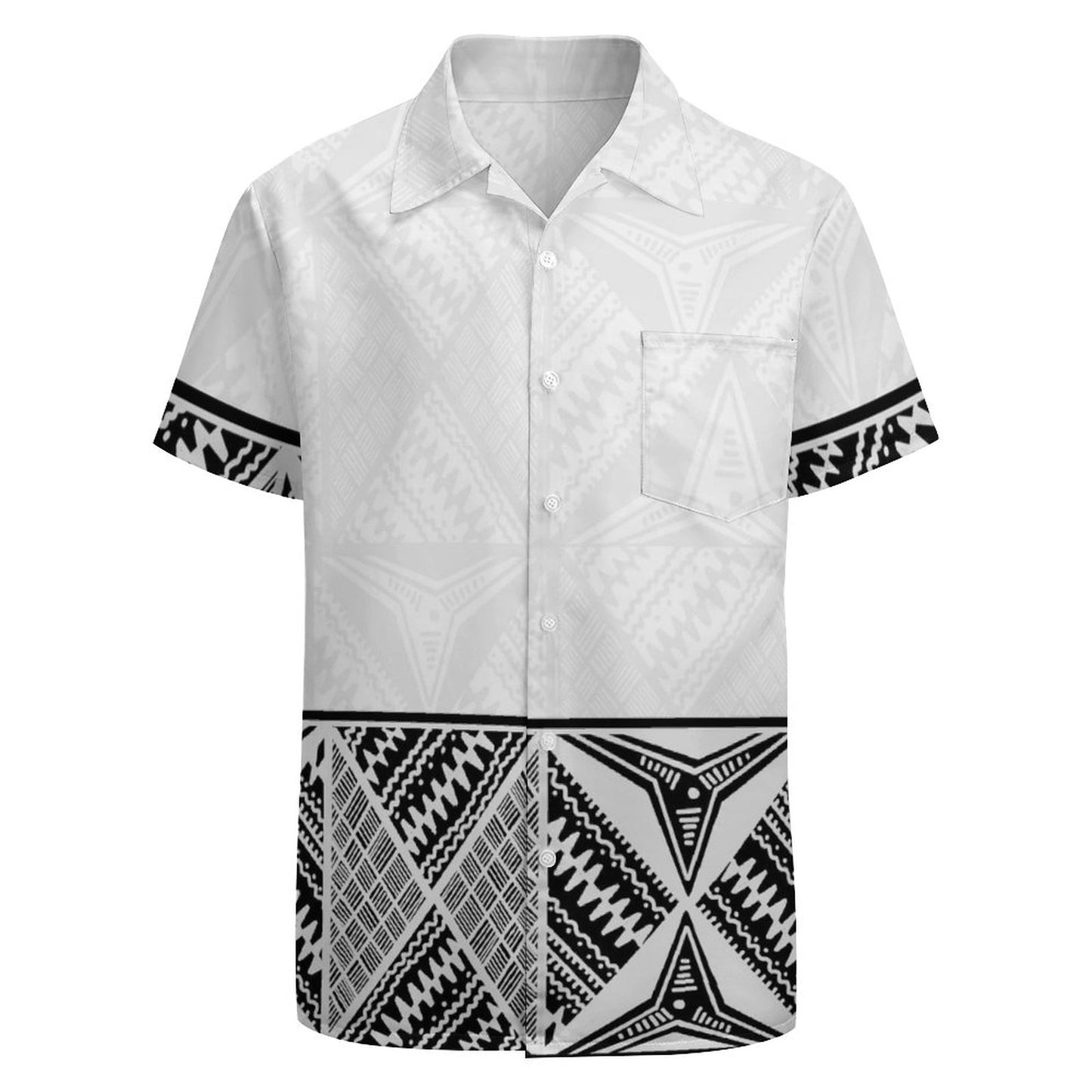 Chemise hévi blanc imprimée gatu noir