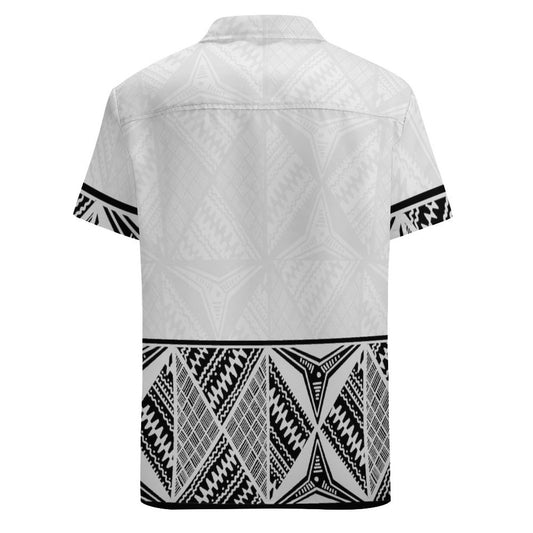 Chemise hévi blanc imprimée gatu noir