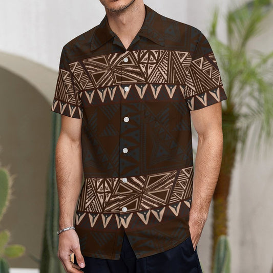 Chemise hévi marron imprimée gatu