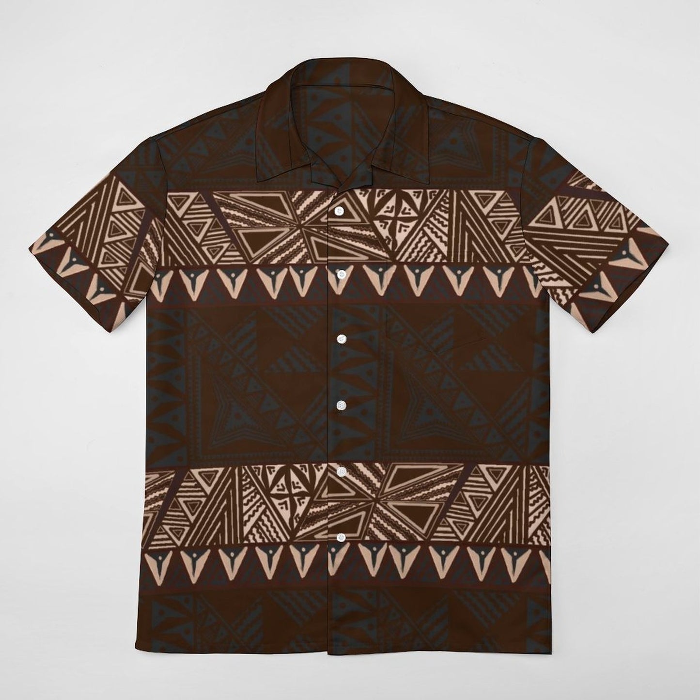 Chemise hévi marron imprimée gatu